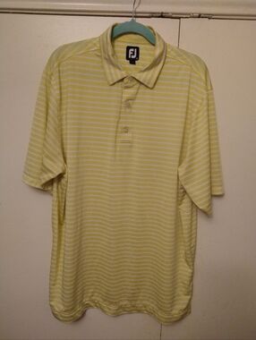 Footjoy FJ Striped Short Sleeve Golf Polo Shirt Men's sz XL.